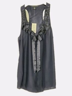 Banana Republic Hand Beaded 100% Silk Blue Sleeveless Blouse Size XS